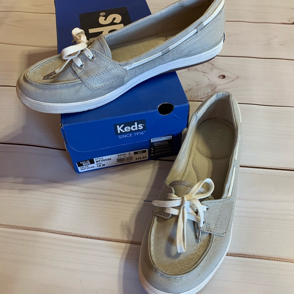Keds Women’s sz 10 grey slip on sneaker deck shoe